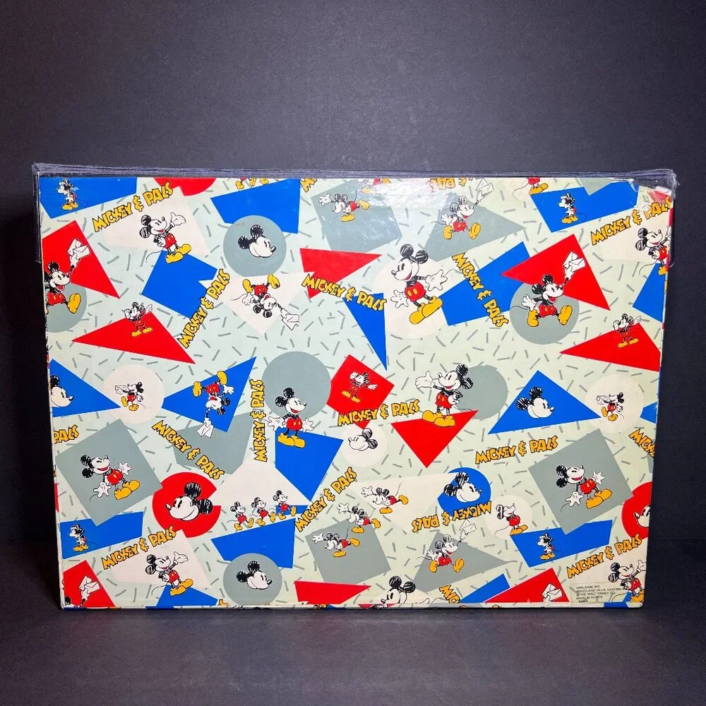 VTG RARE Walt Disney Applause Mickey Mouse File Organizer Storage Box 10 x 14